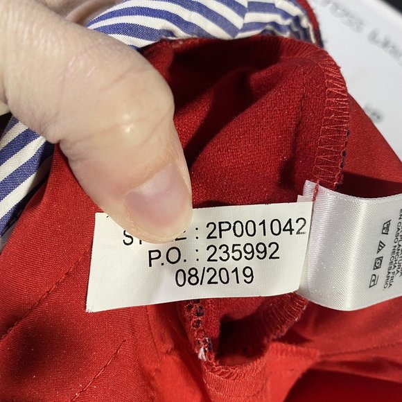 Vineyard Vines Pants Women’s 2 red tartan plaid christmas holiday straight leg - Picture 6 of 7